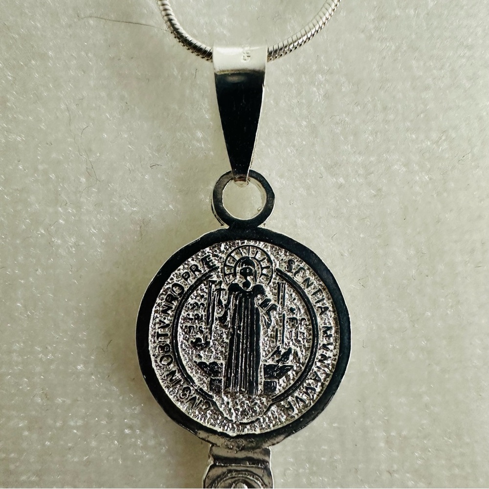 Sterling Silver 925 Saint Benedict Key Open Miracles Solid Catholic Christian - Picture 5 of 12
